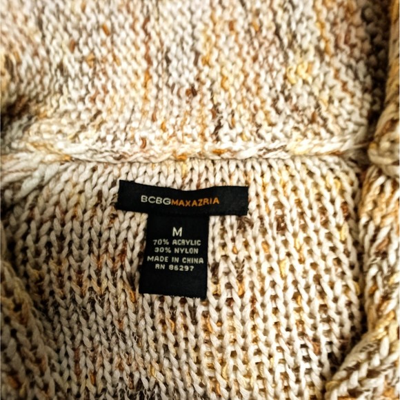 BCBG MAX AZRIA CARDIGAN SWEATER, BROWNS, SIZE MEDIUM - Picture 5 of 8